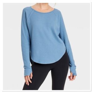 Women’s JoyLab Blue Waffle Knit Top
